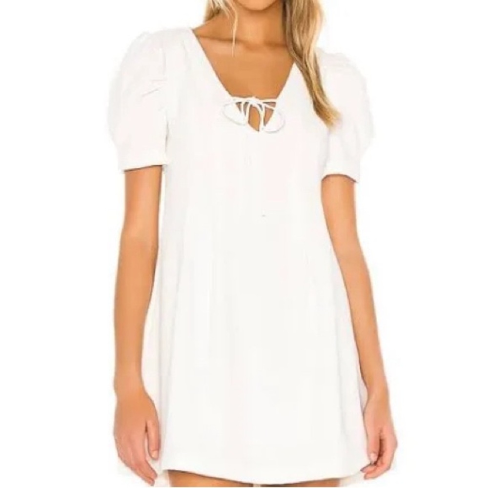 Line & Dot white dress with puffy sleeves